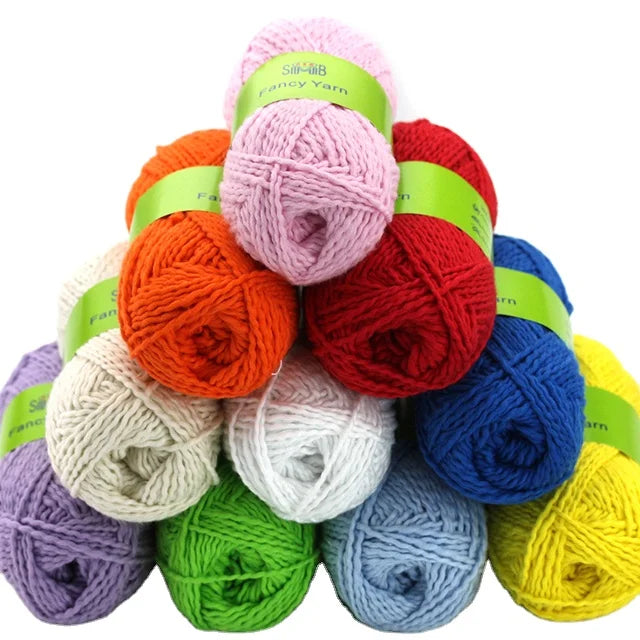 Shanghai SMB 100%Cotton Hand Knitting 50 Gram Ball TT Wave Yarn for Knitting