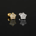 Hip Hop Five-Pointed Star Cz Screw Stud Earring Jewelry for Men Women Rapper Fashion Hip Hop Jewelry Earrings