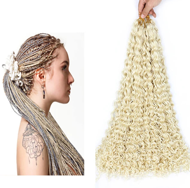 Colorful Braiding Hair Extension Zizi Braids Synthetic Hair 22 Inch Curly Straight Micro Braids