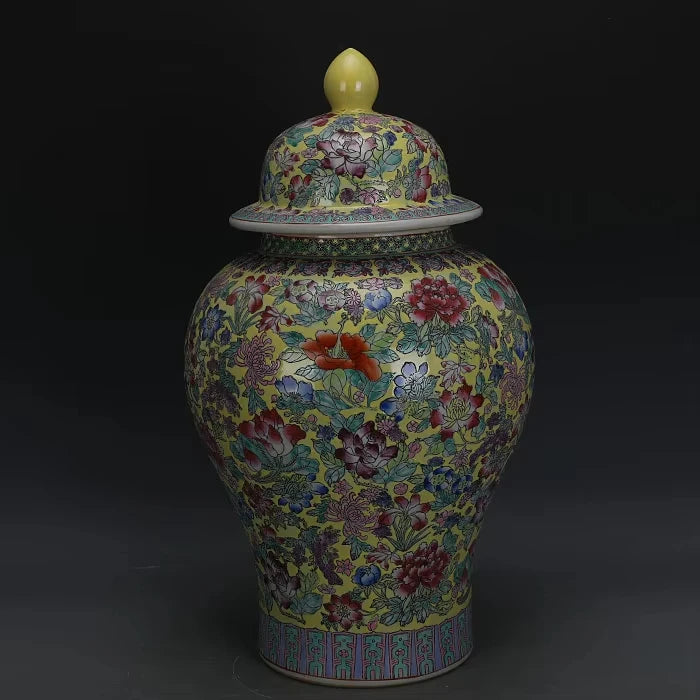 Custom Ceramic Cookie Jar Floral Pattern Candy Container Hand-painted Ceramic Spice Jar Ceramic Ginger Jar with Lid