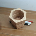 Polished Beech Hexagon Modern Eco-Friendly Solid Wood Pen Holder Desk Makeup Brush Holder Home Desktop Storage