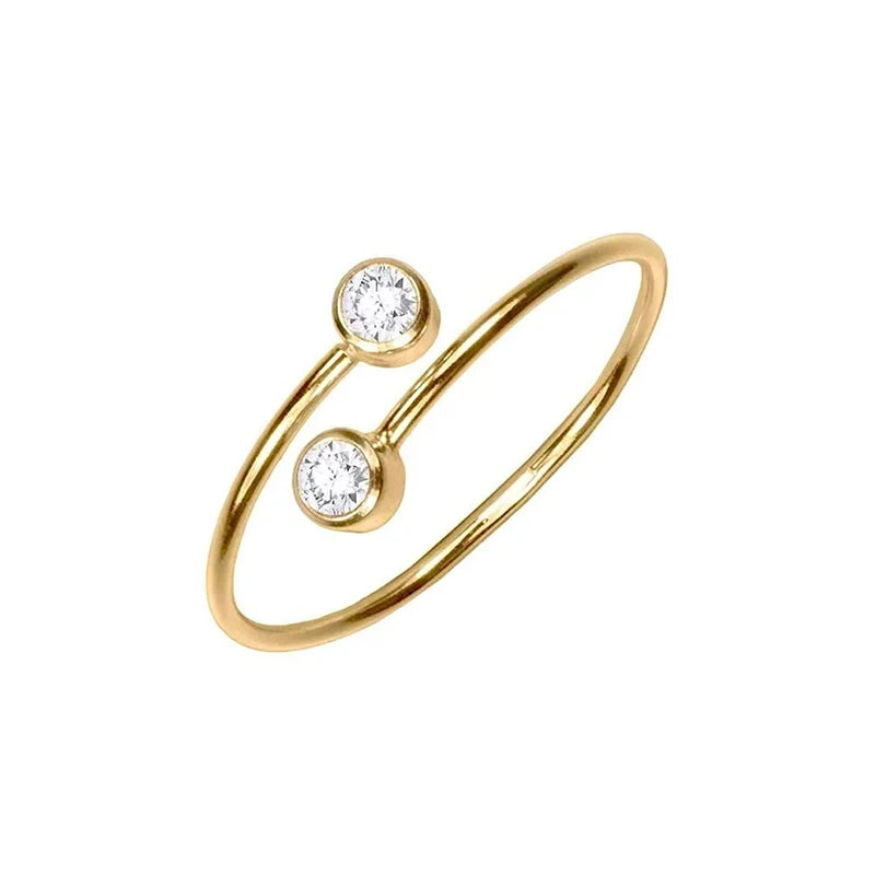 Factory Wholesale 925 Sterling Silver18K Gold Plated Open Adjustable Rings for Women Luxury Fine Jewelry Wedding Rings