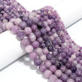 Natural Jade Stone Lavender Round Beads Light Purple Jade Stone Lepidolite Strands Lilac Beads Handmade for DIY Jewelry Making