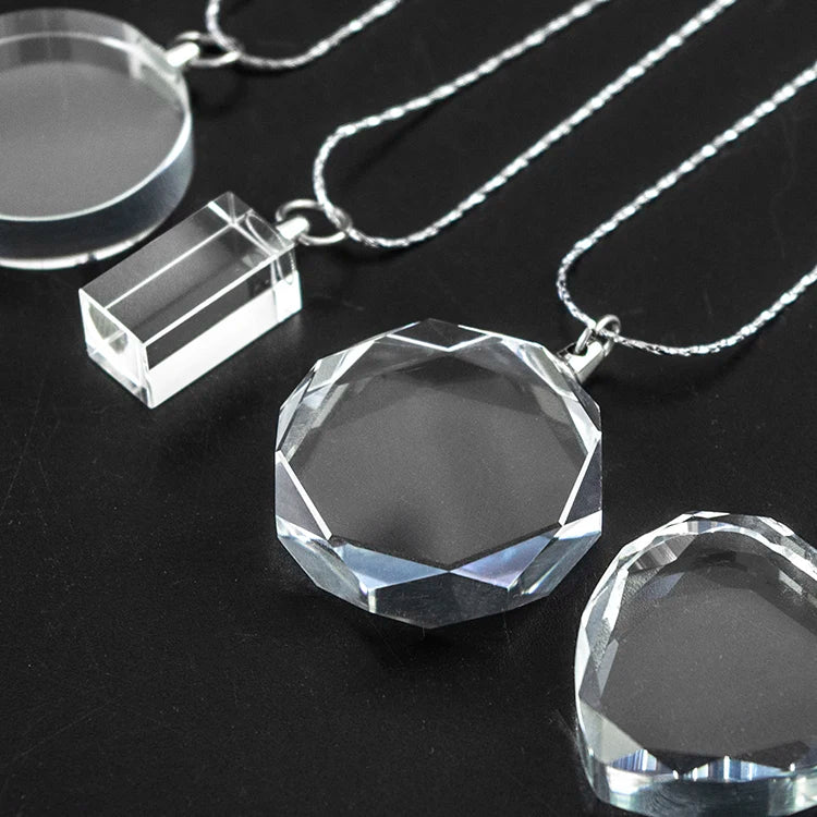 Pujiang Factory Supply Wholesale love Heart K9 Crystal Necklace Terahertz Pendant Healing Quartz for Wedding Gift
