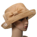 New Fashion Sinamay Church Women's Wedding Hat with Bow Decor Beach & Outdoor Use Four Seasons Adjustable