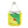 2026 Custom Logo Digital Printing Satin Material Hanging  Guiana Pennant Flag for Car Rearview Mirror and Home Decoration