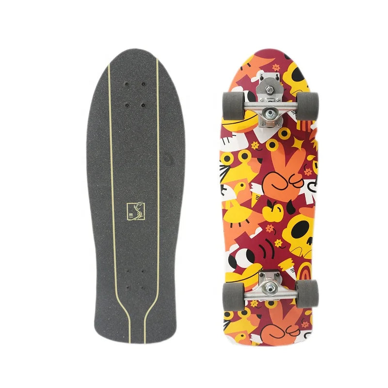 Beginner Skateboard Land Surfboard 7-layer Maple Single Kick Plane Skill Skateboard Custom Surf Skateboard