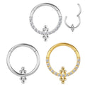 Getta G23 Titanium Gothic Tragus Earring F136 Indian Nose Ring Clicker Septum Body Jewelry with Gold Plating 16g for Weddings