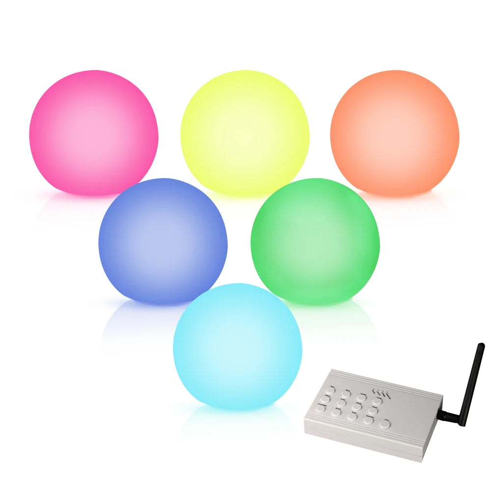 LED Orbs Remote Controlled Music Festival Supplies 3" Waterproof Lighted up Sphere Balls RGB LED Decorative Orbs