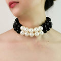 Trendy European American Style Imitation Pearl Necklace Exaggerated High-end Personalized Collar Choker Neck Chain Accessories