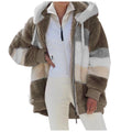 Winter Clothes for Women Warm Plush Patchwork Zip Pocket Women's Coats Plus Size Women's Coats