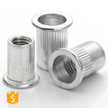 ALUMINUM  RIVETING NUTS FLAT HEAD VERTICAL PATTERN CYLINDRICAL BLIND RIVETING NUTS for PLATE