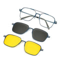Wholesale 2023 New Custom Metal Frame Polarized Sunglasses Double Bridge Sunglasses Retro Magnetic Clip on Men Sunglasses