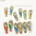 2025 New Style in Bulk Buddha Painted Nails Hot Sale Gold 3D Nail Jewelry Alloy Diamond Zircon Nail Charms