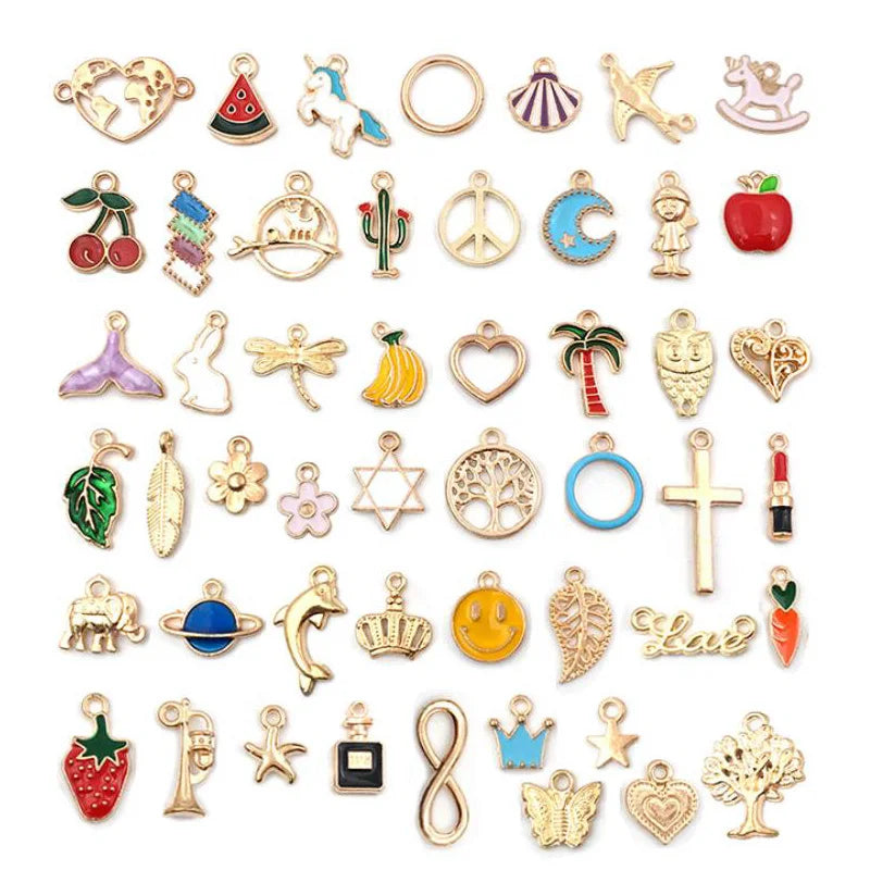 50pcs Mixed Designs Infinite Charms for Bracelet Making Jewelry