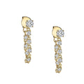 LOZRUNVE 925 Sterling Silver Diamond Cubic Zirconia Long Chain Tennis Earring Studs Trendy Jewelry