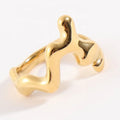 New Arrivals Women Minimalist Hyperbole Geometric Personalized Jewelry Abstract Shape 18k Gold Plated Stainless Steel Ring