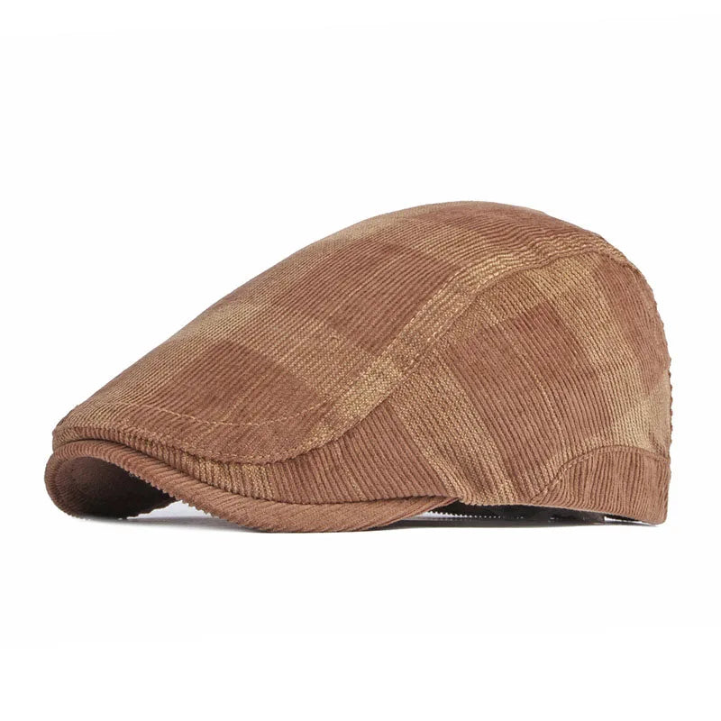 Wholesale Spring Fall Autumn Winter New Beret Men's British Retro Leisure Corduroy Forward Cap Women's Flat Top Ivy Beret Hat