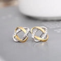 925 Sterling Silver Earrings Personality Ring Inlaid with Diamond Two-color Korean Fashion Silver Accessories 2022 New