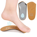 3/4 Flat Feet Orthotic Genuine Leather High Arch Support Insole for Plantar Fasciitis Arch Cushion Leather Orthotic Insoles