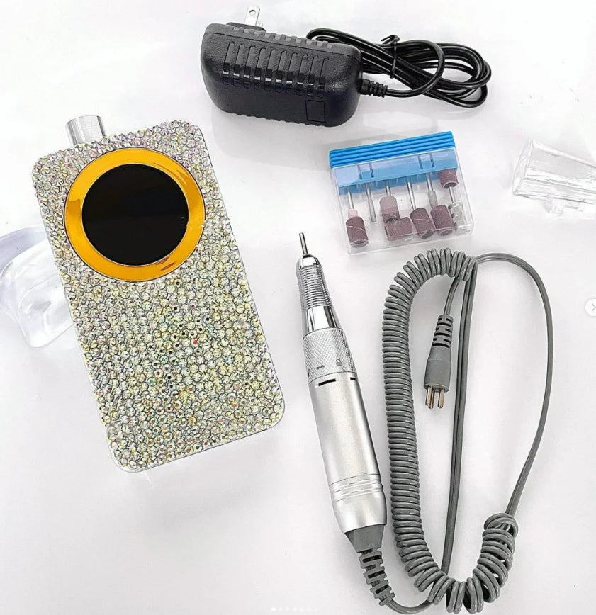 Wholesale Portable Bling Nail Drill Gradient Color Rechargeable Cordless Nail Polisher Rhinestone Factory Portable Nail Drill