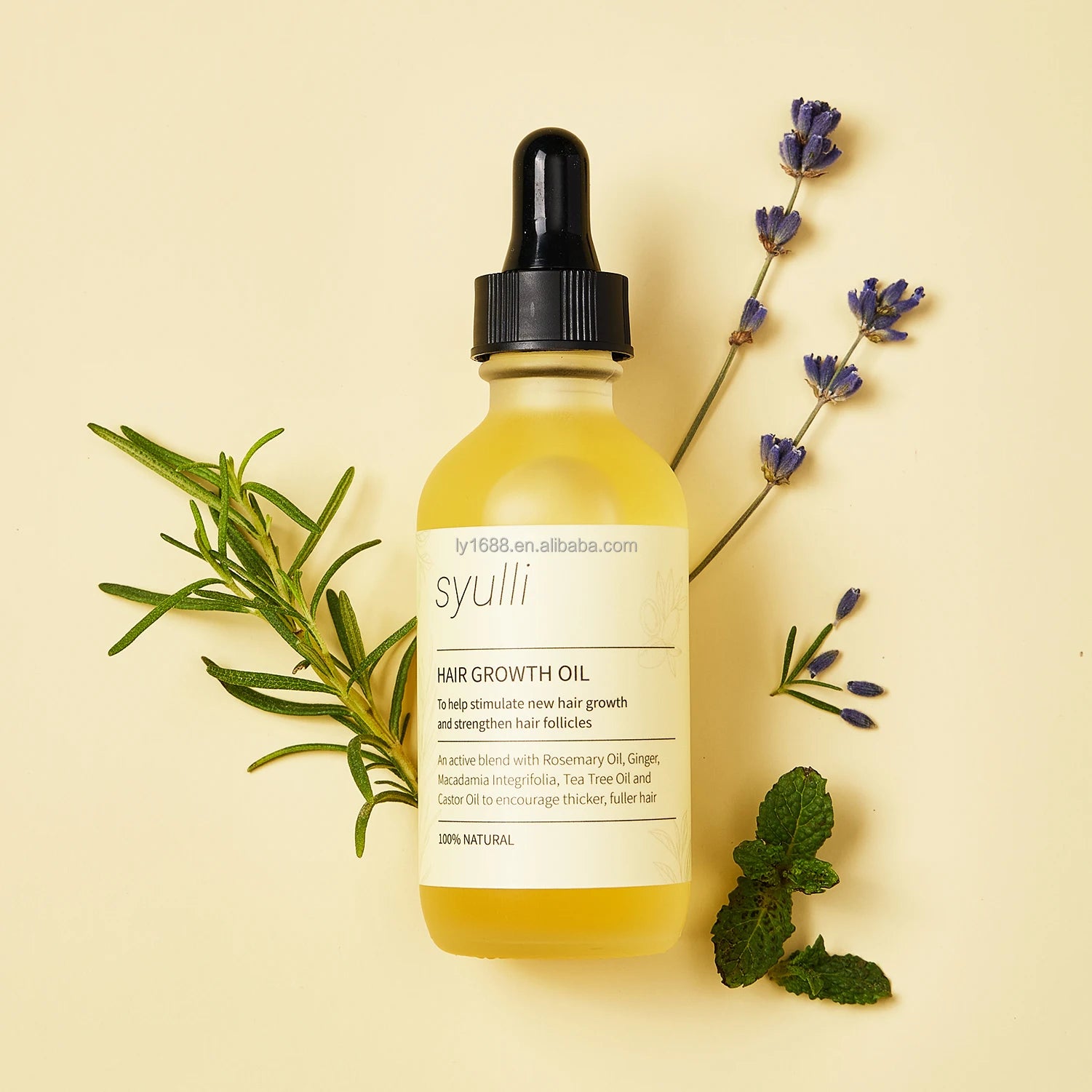 Private Label Natural Rosemary Peppermint Ginger Castor Oil Anti Fall Hair Treatment Serum Hair Growth Oil