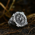 Vintage Dainty Men Jewelry Stainless Steel Compass Hoop Finger Rings