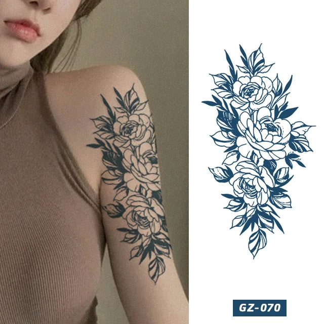 Affordable Tattoo Sticker Skin Safe Fake Medium Size Temporary Tattoo Waterproof Lasting 2 Weeks Semi Permanent Jagua Tattoo