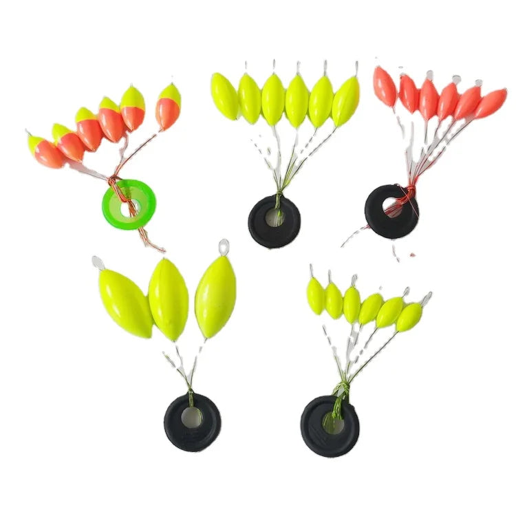 40bags/lot Foam Double Color Oval Fishing Bobber Stopper Space Beans Easy Use Cylindrical Fishing Float Stopper