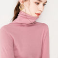 Women Turtleneck Sweater Soft Skin-friendly Wool Cashmere Pullover Close-fitting Bottoming Sweater Knitted Casual Girls Cardigan