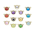 GP 6mm DSCB 14k Gold Filled Silver S925 V Shape Pendant Mickey Holes Round CZ Gemstone Charms Permanent Jewelry Making Wholesale