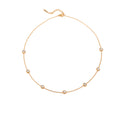 N&S Round Zircon Necklace with Vintage Style Sparkling Stainless Steel Freshwater Pearl Trendy Link Chain Jewelry for Women Gift