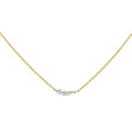 LOZRUNVE 925 Sterling Silver Fashion Jewelry Gold Plated Colorful Diamond Curve Bar Necklace Set for Women