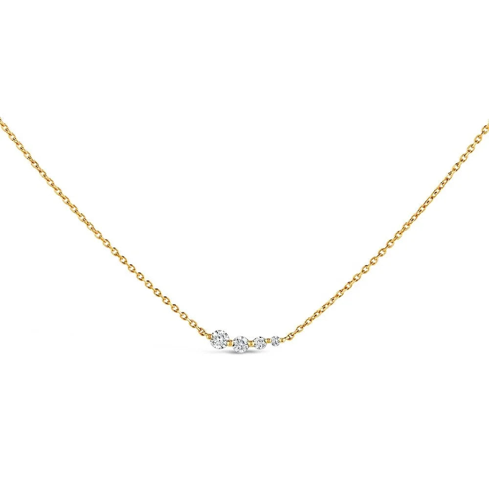 LOZRUNVE 925 Sterling Silver Fashion Jewelry Gold Plated Colorful Diamond Curve Bar Necklace Set for Women