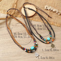 Hot Selling Vintage Tribal Boho Style Double Layer Braid Necklace for Men Trendy Geometric Leather with Charm Coin Pendant