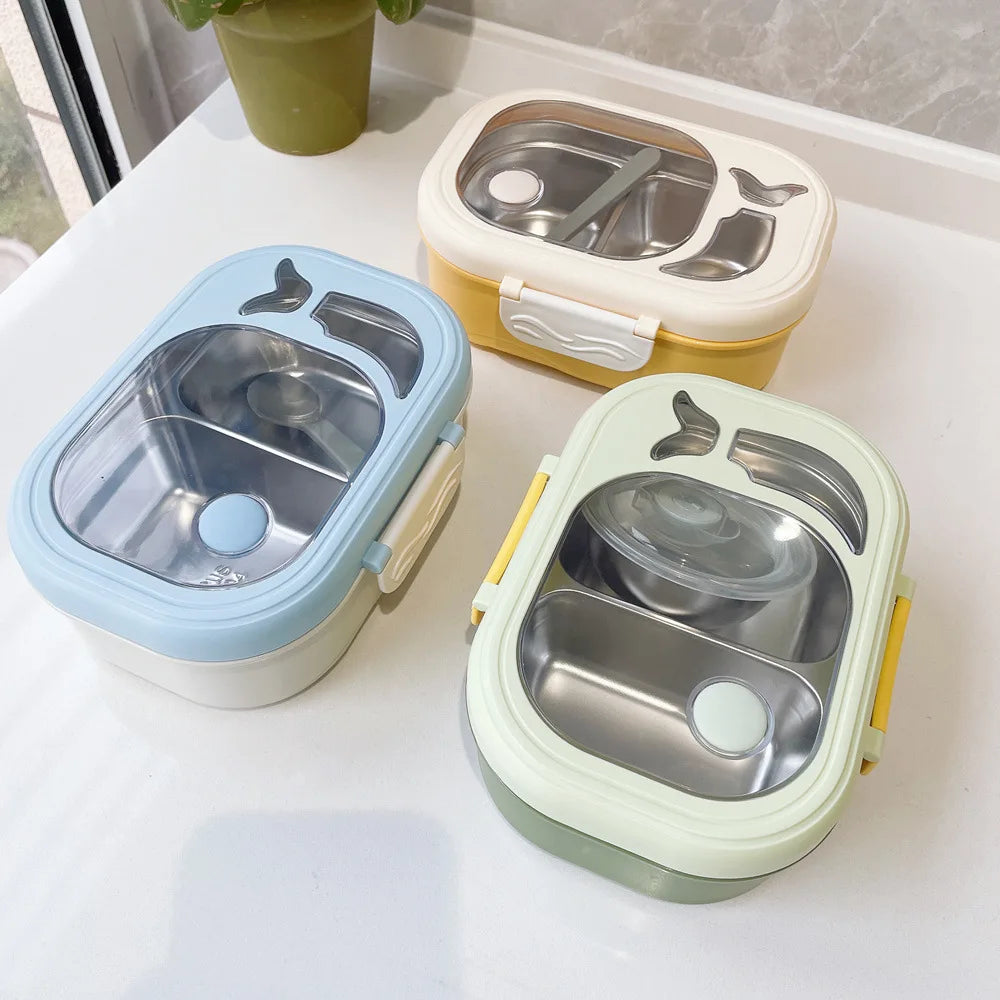 Salad Breakfast Portable Lunch Box Stainless Steel Separated Oatmeal Cup Student School Bag Food Grade Vegetable and Fruit Box