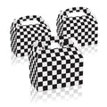 Huancai Racing Party Favors Candy Treat Boxes Black White Checkered Paper Gift Box Goodies Box for Kids Birthday Party Supplies