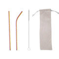 Eco-Friendly Custom Logo Reusable 304 Stainless Steel Metal Drinking Straws Bar Accessories with Brush Bulk Purchase Available