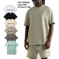 100% Cotton Men's Oversized Boxy Fit Neck Tshirt Blank French Terry Streetwear Heavy Weight Solid Pattern Oversized Teson