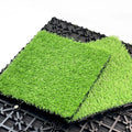 DYG TURF Artificial Grass Tiles Interlocking Turf Deck Synthetic Faux Grass Self-draining Mat Flooring Decor Pad