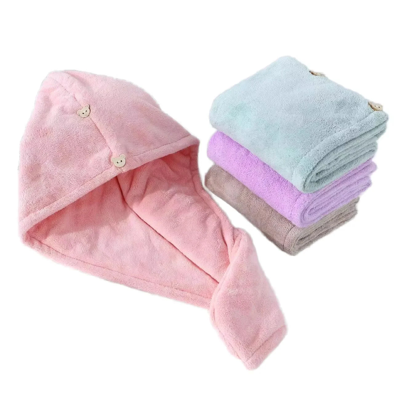 Soft Quick Magic Women Dry Hat Microfiber Hair Drying Towels Fast Drying Hair Hat