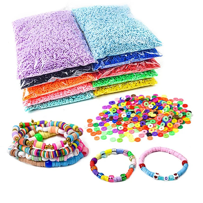 500/bag Clay Beads for Bracelets Making Clay Spacer Loose Beads Polymer Clay Spacer Beads Handmade DIY Craft Jewelry Craft