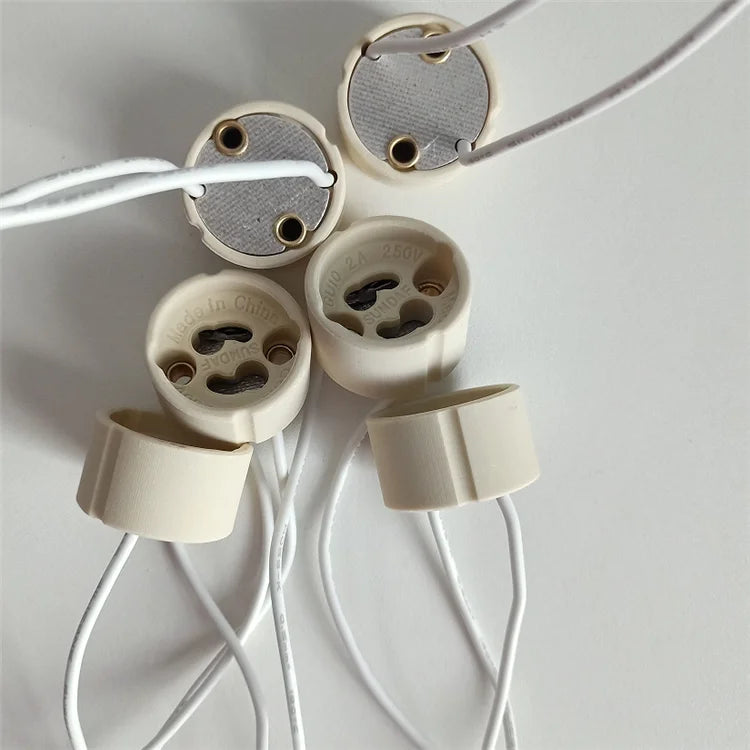 GU10 Lamp Holder Sockets Base Adapter Wire Connector Ceramic Socket for GU10 LED Halogen Light