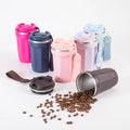 Custom 380Ml Hot Water Office Double Wall Stainless Steel Coffee Mug Tumbler With Logo Lids