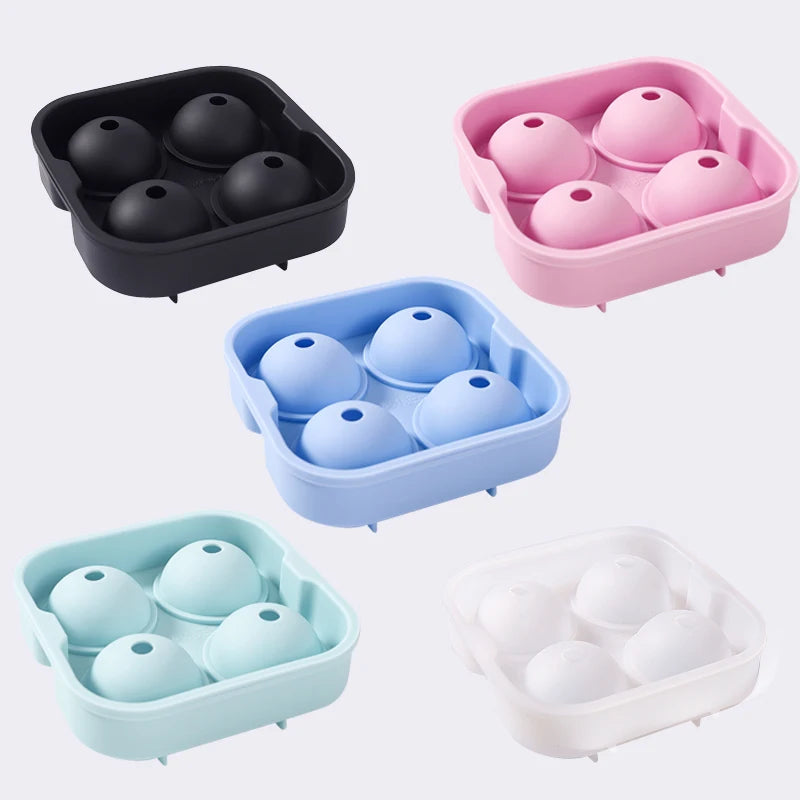 Food Grade Ice Mold Silicone Narrow Round Ice Cube Tray With Bin