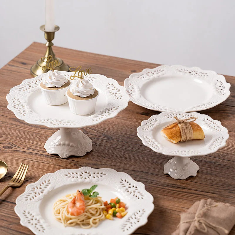 QIAN HU Elegant Handicraft Creative Eco-Friendly Restaurant Plates for Wedding Food Serving Dishes