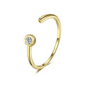 Fashion Women Custom Silver Eternity Adjustable Diamond Open Rings 14K Gold Plated Jewelry Factory Wholesale