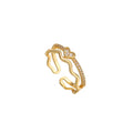 18K Genuine Gold Plated and CZ Diamond Solitaire Ring with Fashionable Simple Ladies Engagement Gold Dainty Pearl Diamond Ring