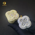 Fashion Man Jewelry Iced Out Flower Four Cleef Clover baguette Moissanite Diamond  925 Silver Hip Hop Ring for Men