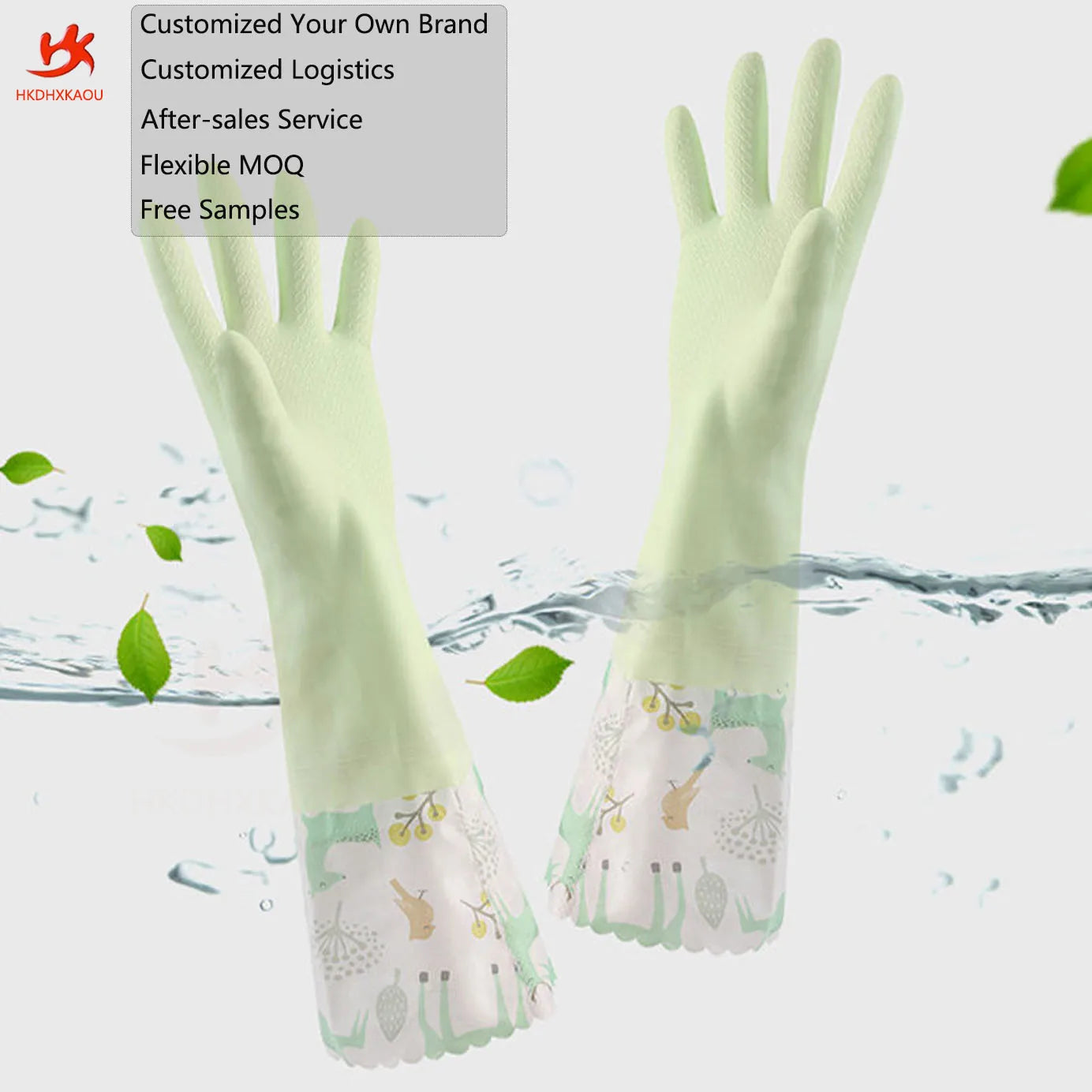 Hot Selling Hot Style Winter Kitchen Thickened Cleaning Housework Gloves Plus Velvet Extended PVC Waterproof Gloves